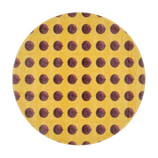 Rotes Ornament aus Gold Schneidebrett (Vorderseite)