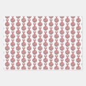 Rotes Ornament - Glitzer Geschenkpapier Set (Vorderseite 3)