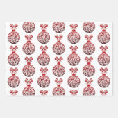 Rotes Ornament - Glitzer Geschenkpapier Set (Vorderseite)