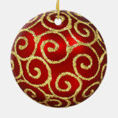 Rotes Ornament mit Gold-Wirbel (Hinten)