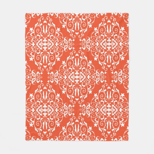 Rotes Ornamentmuster nahtlos Muster Fleecedecke (Vorderseite)