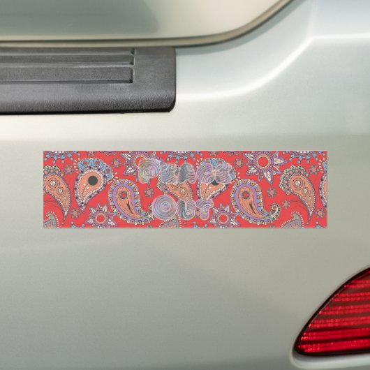 Rotes Paisley Autoaufkleber (Auf Auto)