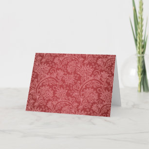 Rotes Paisley-Damask-Designer-Blumen-Vintage-Klass Karte
