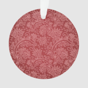 Rotes Paisley-Damask-Designer-Blumen-Vintage-Klass Ornament