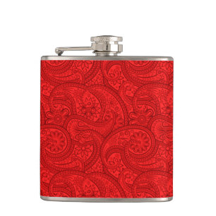 Rotes Paisley Flachmann