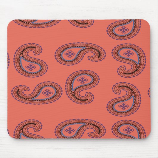 Rotes Paisley Mousepad (Vorne)