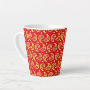 Rotes Paisley personalisiertes Weihnachten  Milchtasse
