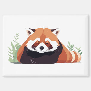 Rotes Panda Adorable Süße Tier Schlafen Entspannen Magnet