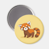 Rotes Panda auf Gelb Magnet (Vorderseite/Rückseite)