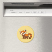 Rotes Panda auf Gelb Magnet (In Situ (Geschirrspüler))
