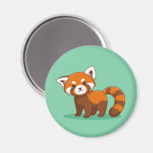 Rotes Panda auf Grün Magnet (Vorderseite/Rückseite)