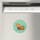 Rotes Panda auf Grün Magnet (In Situ (Geschirrspüler))