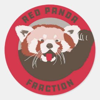 Rotes Panda-Fragment-Logo Runder Aufkleber