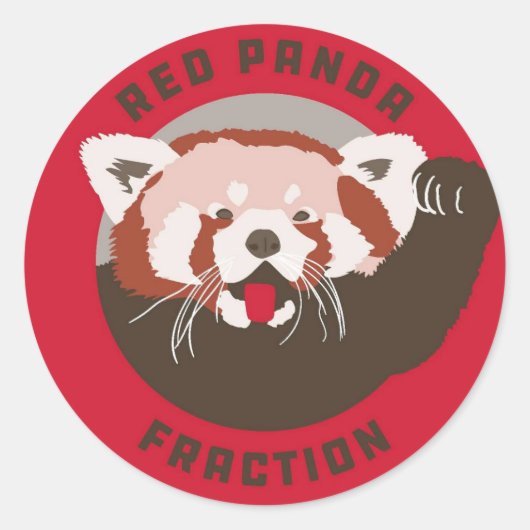 Rotes Panda-Fragment-Logo Runder Aufkleber (Vorderseite)