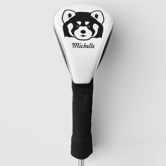 Rotes Panda-Gesicht Golf Headcover (Vorderseite)