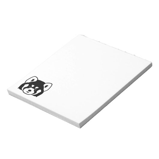 Rotes Panda-Gesicht Notizblock (Rotiert)