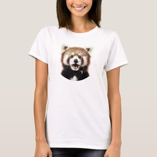 Rotes Panda-Gesicht T-Shirt (Vorderseite)