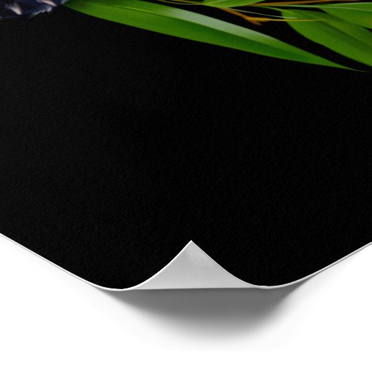 Rotes Panda in runder Brille und Bambuszweig Poster (Ecke)