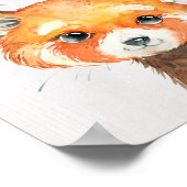 Rotes Panda Kinderzimmer Print Poster (Ecke)