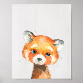 Rotes Panda Kinderzimmer Print Poster (Vorne)