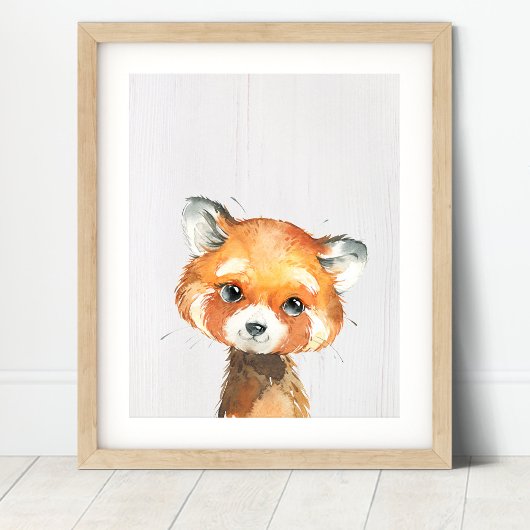 Rotes Panda Kinderzimmer Print Poster