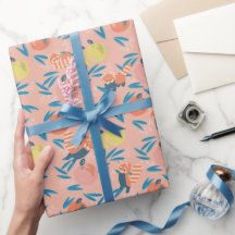 Rotes Panda Koralle Pink Apple Muster Umschlagpapi