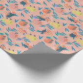 Rotes Panda Koralle Pink Apple Muster Umschlagpapi Geschenkpapier (Ecke)