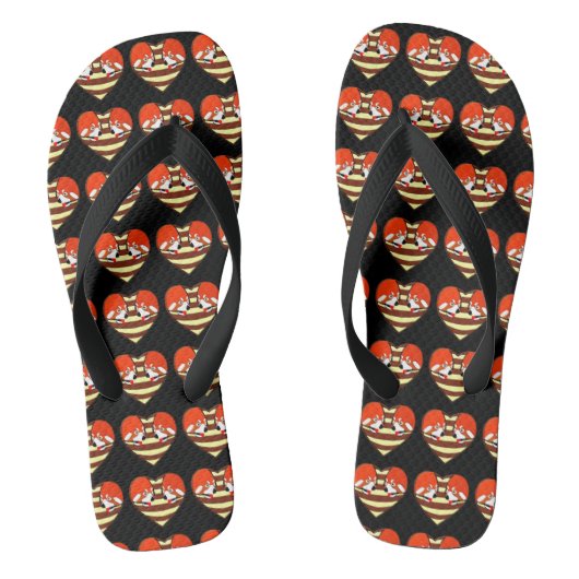 Rotes Panda-Liebe Badesandalen (Fußbett)