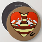Rotes Panda-Liebe Button (Vorne & Hinten)