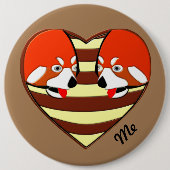 Rotes Panda-Liebe Button (Vorderseite)