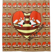 Rotes Panda-Liebe Duschvorhang (Vorderseite)