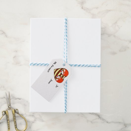 Rotes Panda-Liebe Geschenkanhänger (Mit Garn)