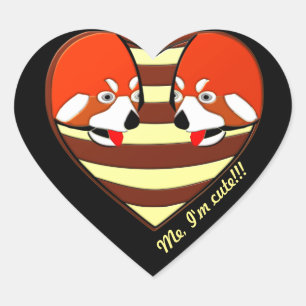 Rotes Panda-Liebe Herz-Aufkleber