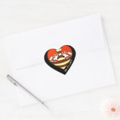 Rotes Panda-Liebe Herz-Aufkleber (Umschlag)