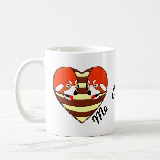 Rotes Panda-Liebe Kaffeetasse (Links)