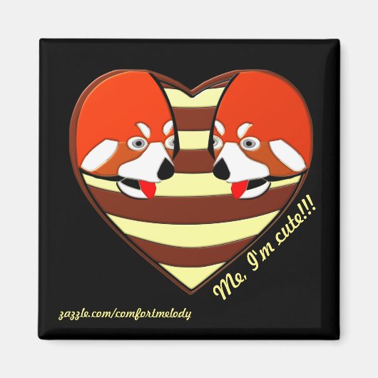 Rotes Panda-Liebe Magnet (Vorne)