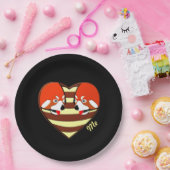 Rotes Panda-Liebe Pappteller (Party)