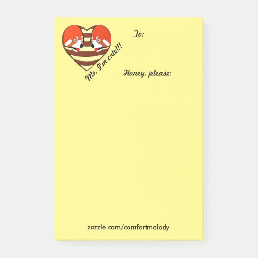 Rotes Panda-Liebe Post-it Klebezettel (Vorderseite)