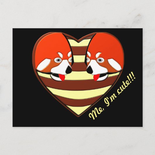 Rotes Panda-Liebe Postkarte (Vorderseite)