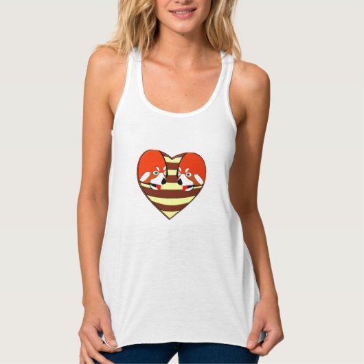 Rotes Panda-Liebe Tank Top (Vorderseite)
