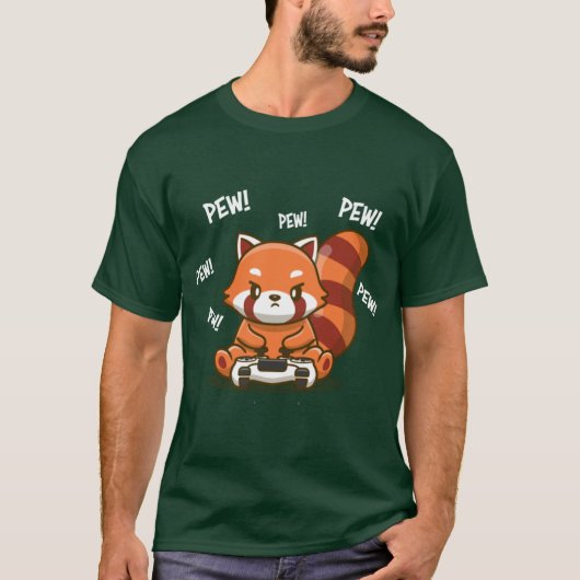 Rotes Panda-Mädchen T-Shirt (Vorderseite)