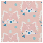 Rotes Panda Muster Modernes Rosa Stoff (Nahaufnahme)