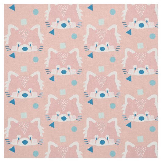Rotes Panda Muster Modernes Rosa Stoff (Muster)
