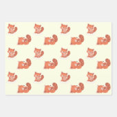 Rotes Panda-Packpapier Geschenkpapier Set (Vorderseite 2)