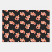 Rotes Panda-Packpapier Geschenkpapier Set (Vorderseite)