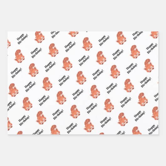 Rotes Panda-Packpapier Geschenkpapier Set (Vorderseite 3)