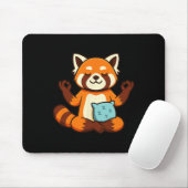 Rotes Panda Yoga Zen Meditation Design Mousepad (Mit Mouse)
