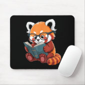 Rotes Pandas liest ein Buch lesendes Tier süß rot Mousepad (Mit Mouse)