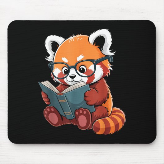 Rotes Pandas liest ein Buch lesendes Tier süß rot Mousepad (Vorne)
