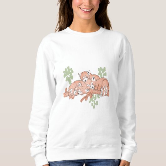 ROTES PANDAS-SCHLAFEN SWEATSHIRT (Vorderseite)